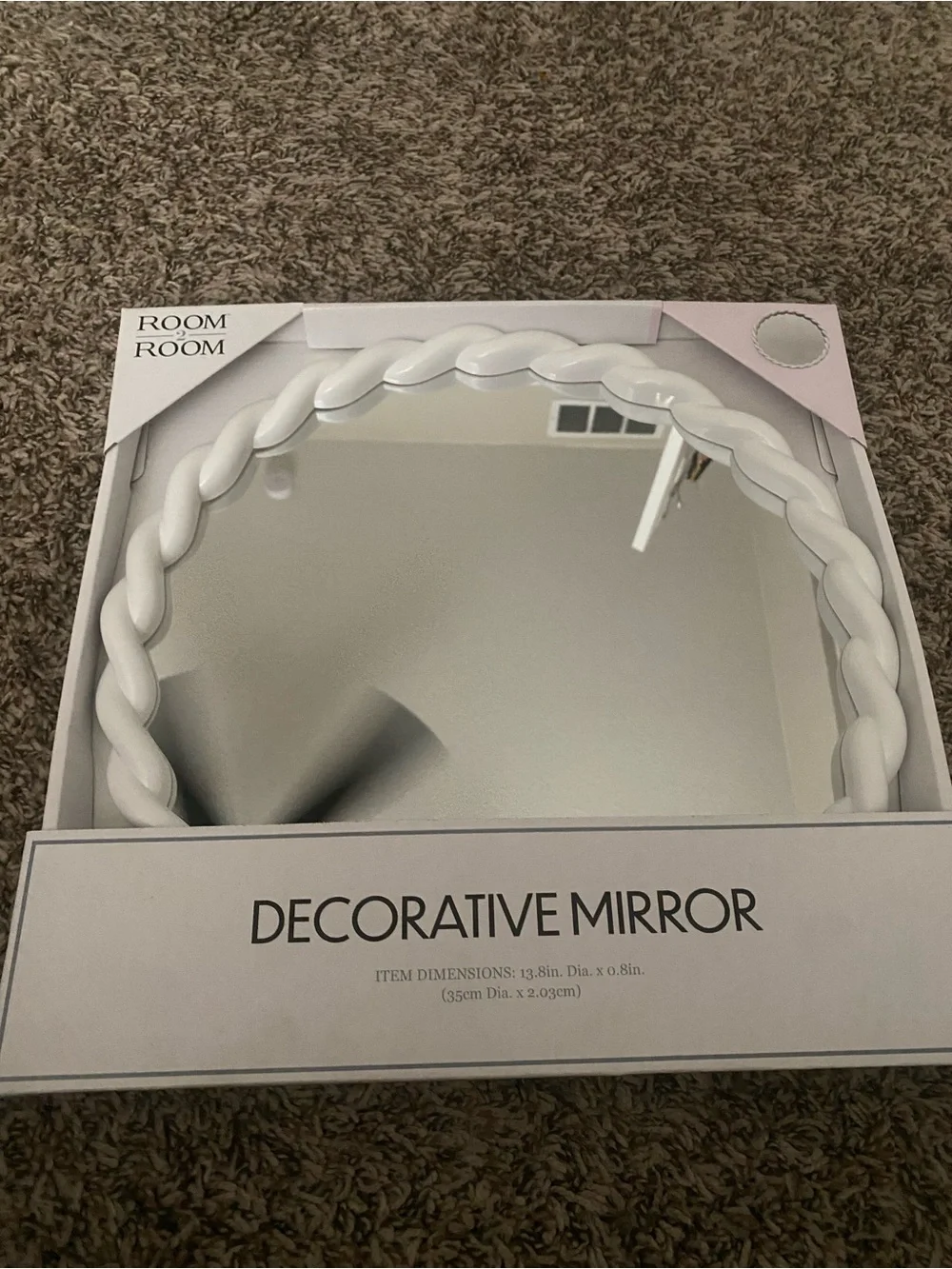 White Braided Decorative Wall Mirror